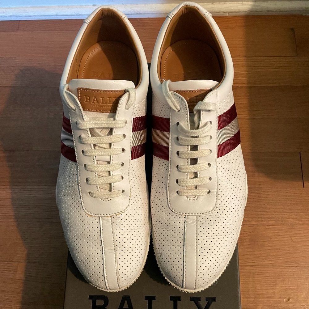 BALLY FRENZ LOW TOP LEATHER DESIGNER MEM SHOES SNEAKERS WHITE US SIZE 9.5